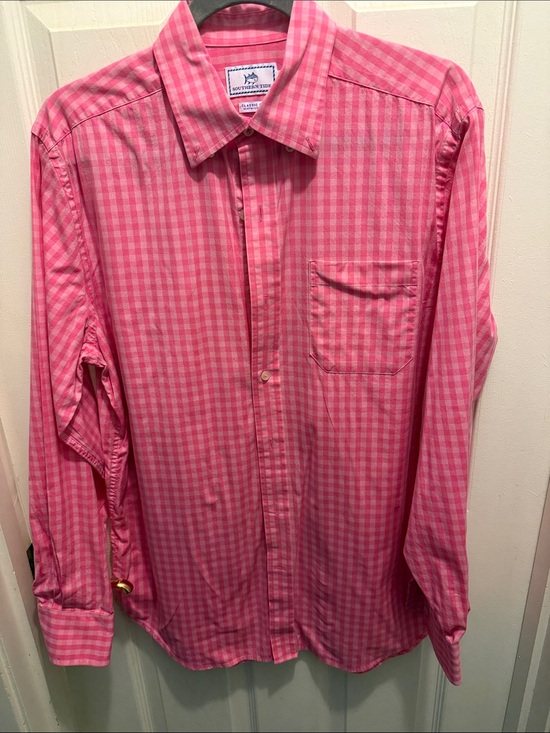 Southern Tide Other - Southern Tide Pink Gingham Long-Sleeve Dress Shirt